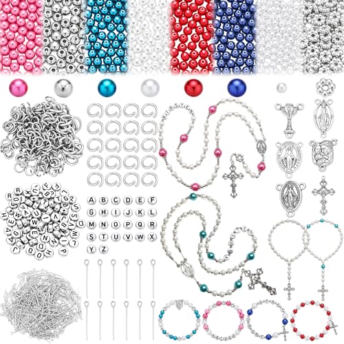 Cunno 1248 Pcs Rosary Jewelry Making Kit, Religious DIY Crafts Supplies