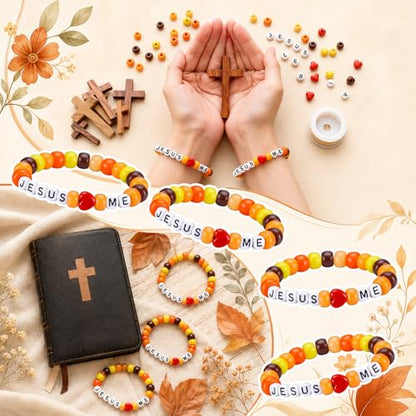 Ferreve 35 Sets Fall Christian Craft Jesus Love Me Bracelet Crafts - color: Fall, style: Jesus Love Me