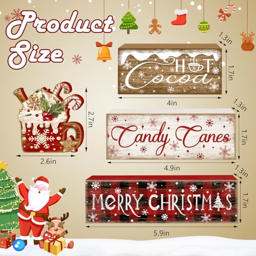 Britimes Tiered Tray Decor Set, 4 Pack, Wooden Table Sign, Hot Cocoa - style: Hot Cocoa