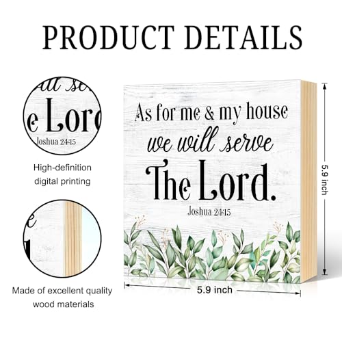 As for Me And My House We Will Serve The Lord Box Sign 5.9 * 5.9 - color: white020