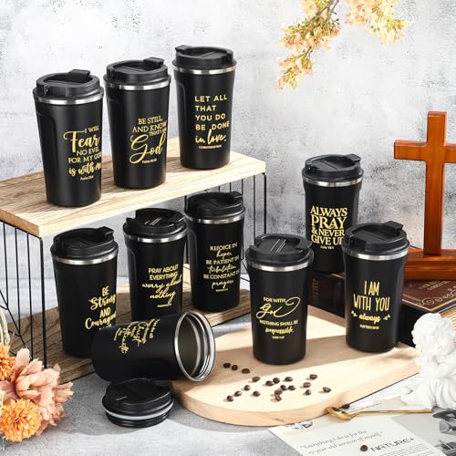 Meanplan 10 10 Set Christian Bible Verse Cup, Bible Theme, Black - color: Black, size: Bible Theme