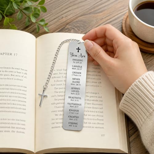 Christian Baptism Gifts, Faith Based Metal Bookmark and Pen - style: Baptism, You Are