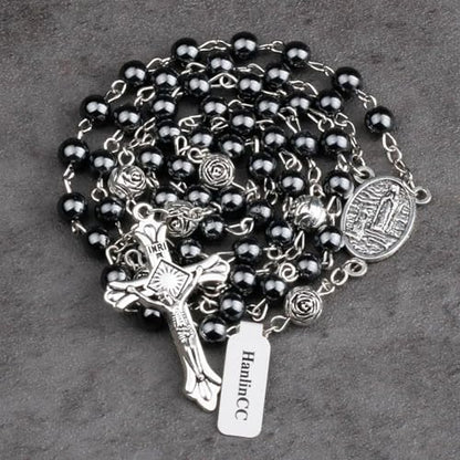 HanlinCC Catholic Rosary Lourdes Virgin Mary Necklace with Gift Box