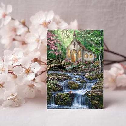 KJV Church Stream Sympathy Card, 1 Count - color: Peaceful Prayer