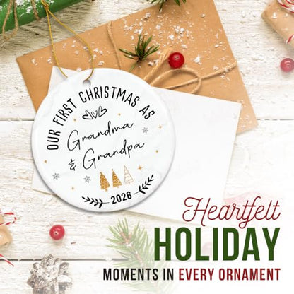 First Christmas as Grandparents Ornament 2026, New Grandma Grandpa Ornament - color: Grandparents 1