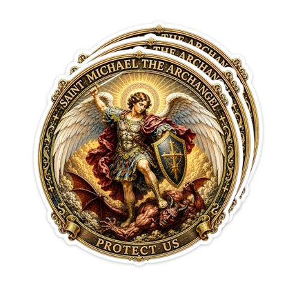 [3PCS] St Michael Sticker, Michael The Archangel Protector Design - color: Archangel Michael Sticker