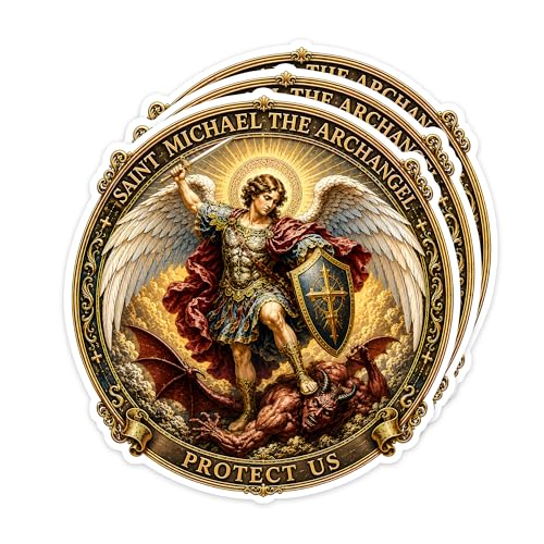 [3PCS] St Michael Sticker, Michael The Archangel Protector Design - color: Archangel Michael Sticker