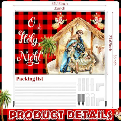 Nativity Scene Yard Flag Christmas Double Sided Buffalo 24x36 in