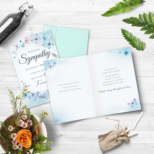 Sympathy Card for Loss of Loved One, Heartfelt Condolence Card, Comforting Bereavement Greeting for Family Friends, Deepest Sympathy Gift Cards with envelopes - color: sympathy card