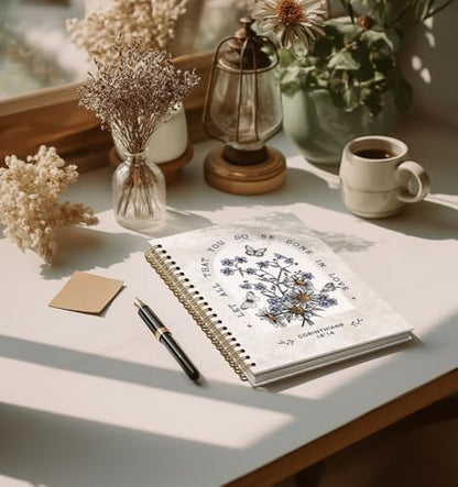 Christian Notebook For Women- Prayer Journal for Women Men,Inspirational Art Gifts for Church Members,Let You Do Be Done In Love Gold Spiral Bound Hardcover Bible Journaling,5.8"x8.3" - color: Bible 16:14