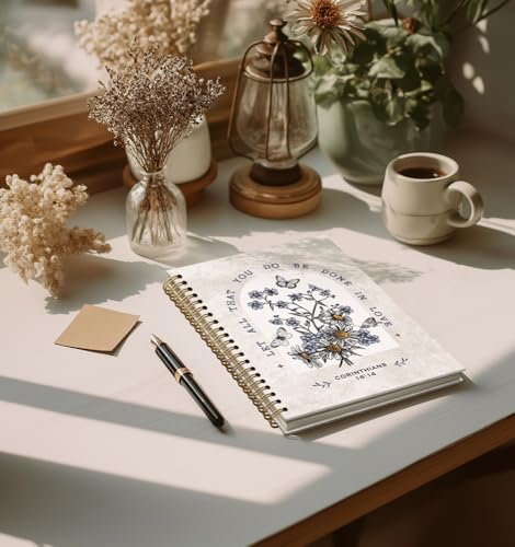 Christian Notebook For Women- Prayer Journal for Women Men,Inspirational Art Gifts for Church Members,Let You Do Be Done In Love Gold Spiral Bound Hardcover Bible Journaling,5.8"x8.3" - color: Bible 16:14