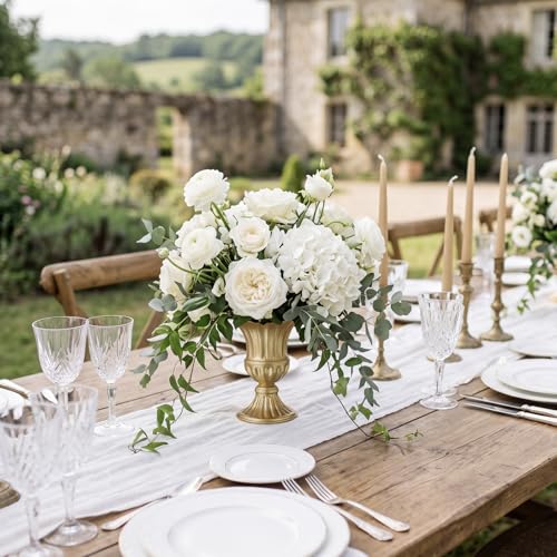 Sziqiqi Gold Metal Compote Vase, Urn Vases for Table Centerpiece, 10Pcs - color: Gold, size: 6.3in-10pcs