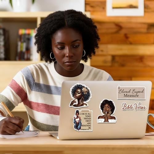 Prayer Board Supplies Kit - 50 Pcs Black Girl Bible Verse Stickers - color: Black Girl