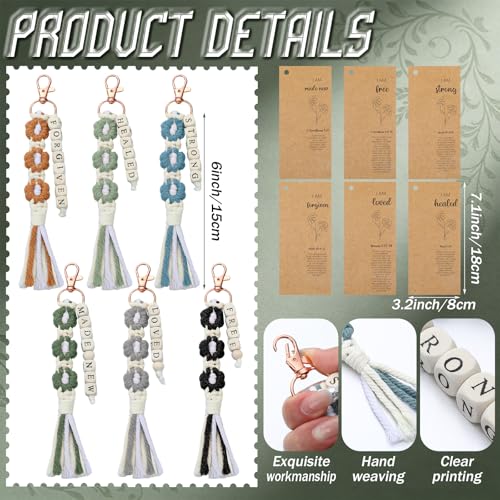 Gerrii 12 Set Back to School Keychain Bulk Christian Gift for Women, Dark - color: Dark