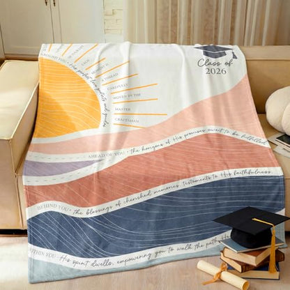 Graduation Blanket 2026 Abstract Faith Throw 50"x60" - style: Abstract