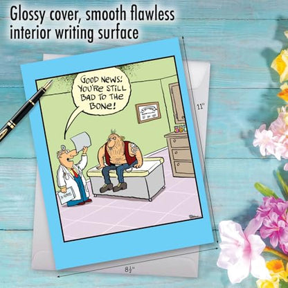 NobleWorks Jumbo Funny Get Well Greeting Card Bad To The Bone J9282GWG - style: Bad To The Bone