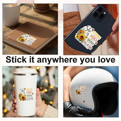 [3PCS] Women Empowerment Stickers, Sunflower Butterfly Design, Christian - color: Women Empowerment Stickers