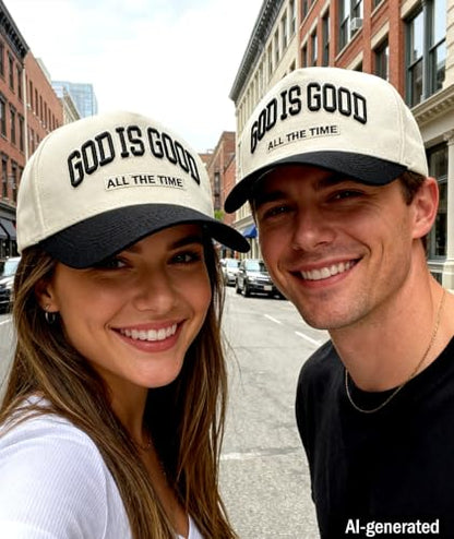 God is Good Hat, Christian Hats for Men & Women Religious Gift - color: Black/Black