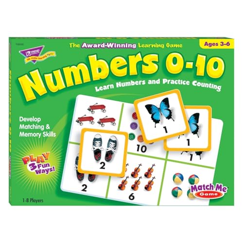 Trend Enterprises Match Me Game Numbers 0-10, Memory and Counting Cards