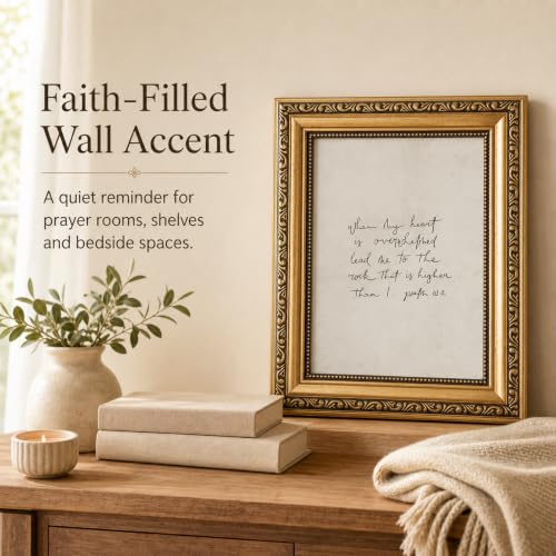 Christian Bible Verse Psalm 61:2 Wall Art Inspirational Quote Wall Decor - color: Scripture Quote, size: 16"L x 12"W
