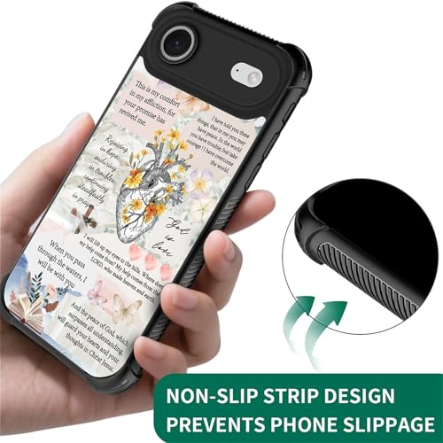 for iPhone 17 Air Case | Compatible with MagSafe | Classic Slim Cover Design | Bible Verses Heart - color: Bible Verses Heart, size: iPhone 17 Air