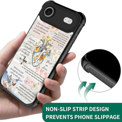 for iPhone 17 Air Case | Compatible with MagSafe | Classic Slim Cover Design | Bible Verses Heart - color: Bible Verses Heart, size: iPhone 17 Air
