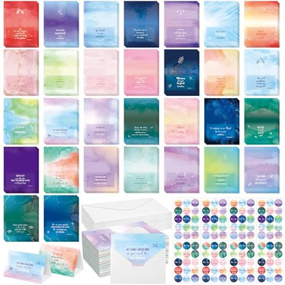 120 Set Inspirational Christian Greeting Cards Bulk with Envelopes Scripture, Inspirational Bible Verse of Christian Greeting Card for Christmas Thanksgiving Birthday Gift, 4 x 6''(Watercolor) - style: Watercolor