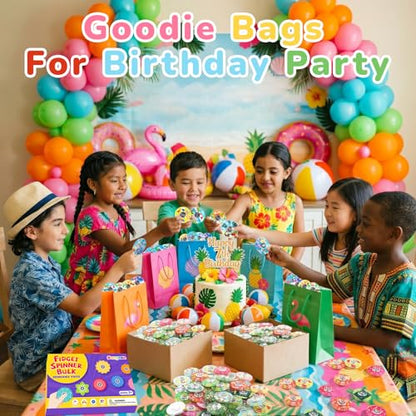 52 Pack Beach Party Favors Fidget Spinner for Kids Birthday, Travel Sand Themed Fidget Spinner Bulk for Classroom Rewards, Goodie Bag Stuffers, Kids Beach Party Supplies - color: Tl-sa-3-bach