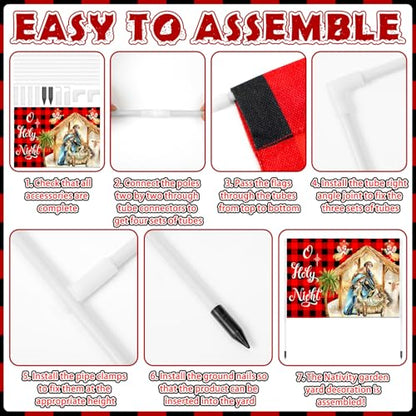 Nativity Scene Yard Flag Christmas Double Sided Buffalo 24x36 in