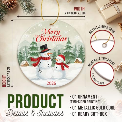 ZAGKOO Snowman Christmas Ornament 2026 - Merry Christmas Ornaments for Tree - color: Winter Scene