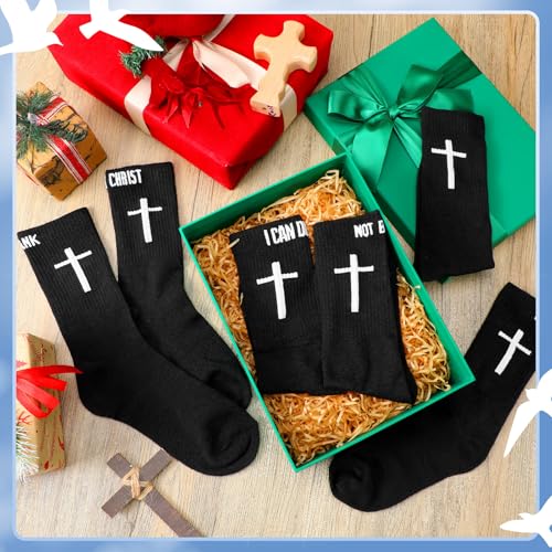 Chicingyou Christian Cross Socks for Men Youth, Us Size 6-12 - color: Black