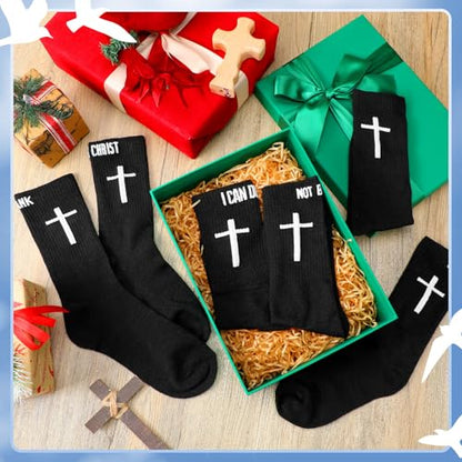 Chicingyou Christian Cross Socks for Men Youth, Us Size 6-12 - color: Black