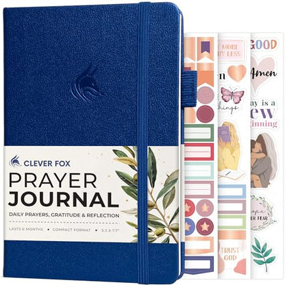 Clever Fox Prayer Journal with Prompts, Bible, Women, Teen, A5 Mystic Blue - color: Mystic Blue, size: A5 (5.8'' x 8.3'')