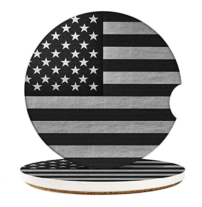 Britimes Grey Car Coasters for Drinks, 2 Pack Ceramic Stone 2.56" - color: American