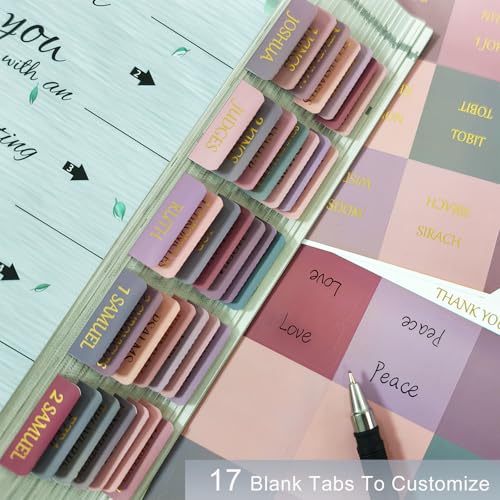 Vorscrin-Laminated Bible Tabs for Women and Men, Gold Foil Lettering Design, Reposition and Large Print Stickers, Bible Study Supplies, 90 Chapters Labels for Easy Navigation(Dusty Rose) - color: Dusty Rose