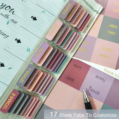 Vorscrin-Laminated Bible Tabs for Women and Men, Gold Foil Lettering Design, Reposition and Large Print Stickers, Bible Study Supplies, 90 Chapters Labels for Easy Navigation(Dusty Rose) - color: Dusty Rose