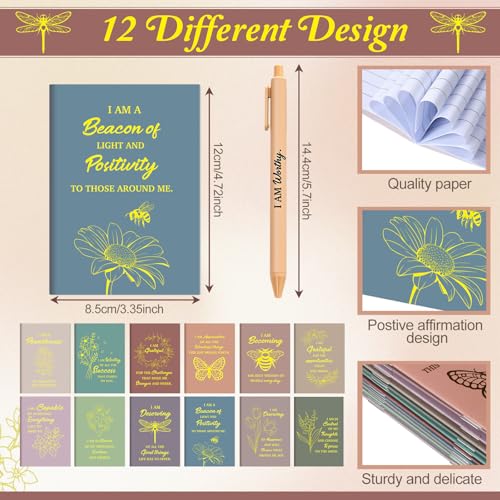 Mooliwe 24 Pcs Affirmation Notebooks Pens Bulk Gifts, Gratitude,Morandi - style: Morandi