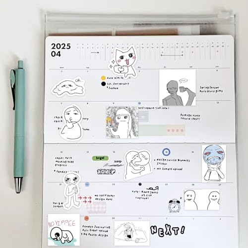 PRSTINCOL Meme Sticker Book, 36 Sheets 460+ Pcs, Black and White Funny Meme Stickers for Adults and Teens, Die Cut Vinyl Stickers for Journaling Scrapbooking DIY - color: Meme