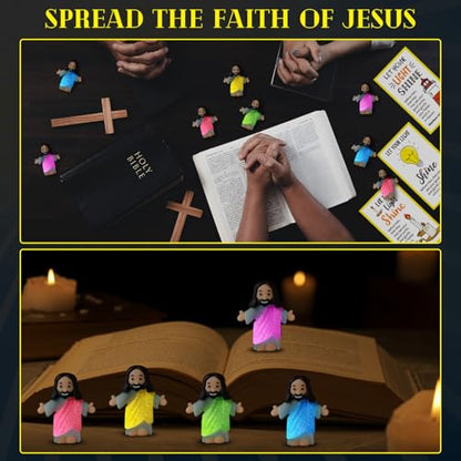 CroBlissful 100 Sets Mini Jesus Figurines Glow in Dark, Open Your Arms - style: Open Your Arms