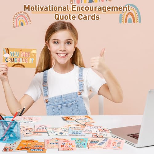 Outus 120 Pcs Motivational Encouragement Inspirational Card Boho Rainbow - style: Rainbow Style