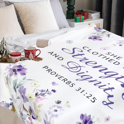 Christian Gifts Blanket Birthday Gifts for Women Throw 50"x60" - color: Purple-christian, size: 50*60