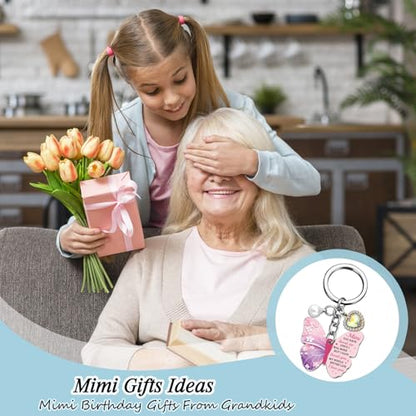 OEHEDOU Butterfly Gifts Keychain For Women Men Family Members Memorial Gift - color: Pink Grandmother