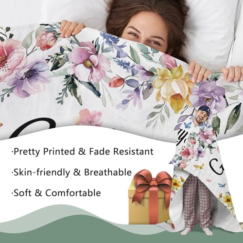 Christian Gifts Flannel Throw Blanket, Inspirational Religious Floral