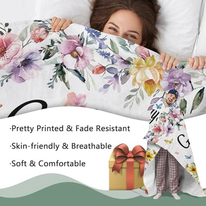 Christian Gifts Flannel Throw Blanket, Inspirational Religious Floral