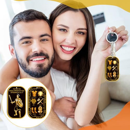 Sureio Christian Gifts Bulk Put on Whole Armor of God Keychains