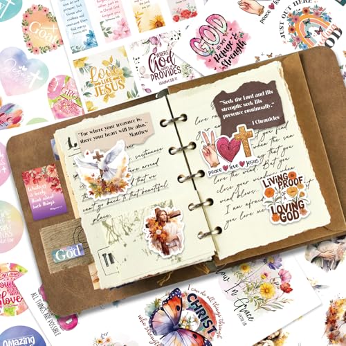 PRSTINCOL Bible Verse Stickers Book, 28 Pages 353 Pcs Religious Scripture Journaling Supplies for Women Water Bottles Journals - color: Bible Story