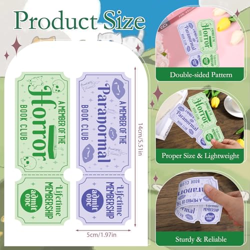 Wxiben Reading Ticket Bookmarks Gifts - 100 Pcs Book Club Bookmarks Funny Tracker Book Marks Page Marker Clip Gift for Women Book Lovers Office School Teachers Bookish Reader Accessory - color: Reading Ticket
