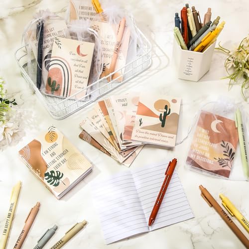 Mooliwe 96 Pcs Affirmation Notebooks Pens Bulk Gifts, Gratitude,Rainbow - style: Rainbow