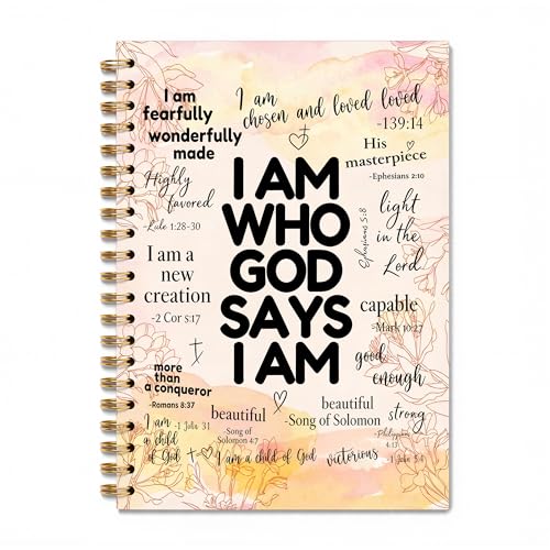 Inspirational Christian Spiral Notebook Journal, Christian Gifts for Women Faith, God Says I Am Bible Verse Notebook Journal for School Office Supplies, 5.5 x 8.3 Inch - color: 17Child