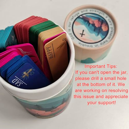 Bible Verse Jar for Women - 60 Scripture Bright Color Cards for 6 Emotions